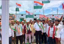 हाथी, घोड़े,ढोल-ताशे, नगाड़े, गाजे-बाजे के साथ भारत माता की जय का उद्घोष के साथ निकला तिरंगा यात्रा..